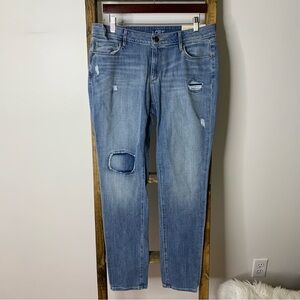 LOFT Distressed Curvy Skinny Jeans